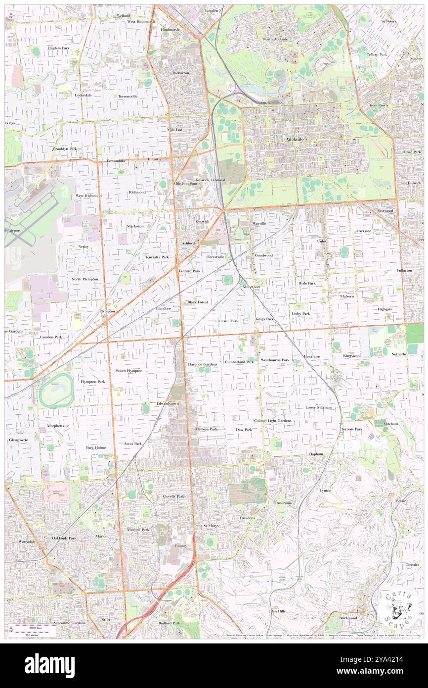 Clarence Park, Unley, AU, Australien, Südaustralien, s 34 57' 50'', N 138 34' 50'', Karte, Cartascapes Map, veröffentlicht 2024. Erkunden Sie Cartascapes, eine Karte, die die vielfältigen Landschaften, Kulturen und Ökosysteme der Erde enthüllt. Reisen Sie durch Zeit und Raum und entdecken Sie die Verflechtungen der Vergangenheit, Gegenwart und Zukunft unseres Planeten. Stockfoto