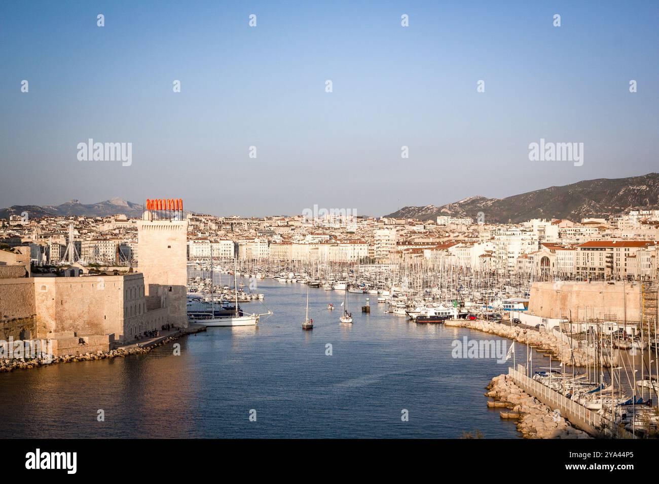 Marseille, Hafen mit Booten Stockfoto