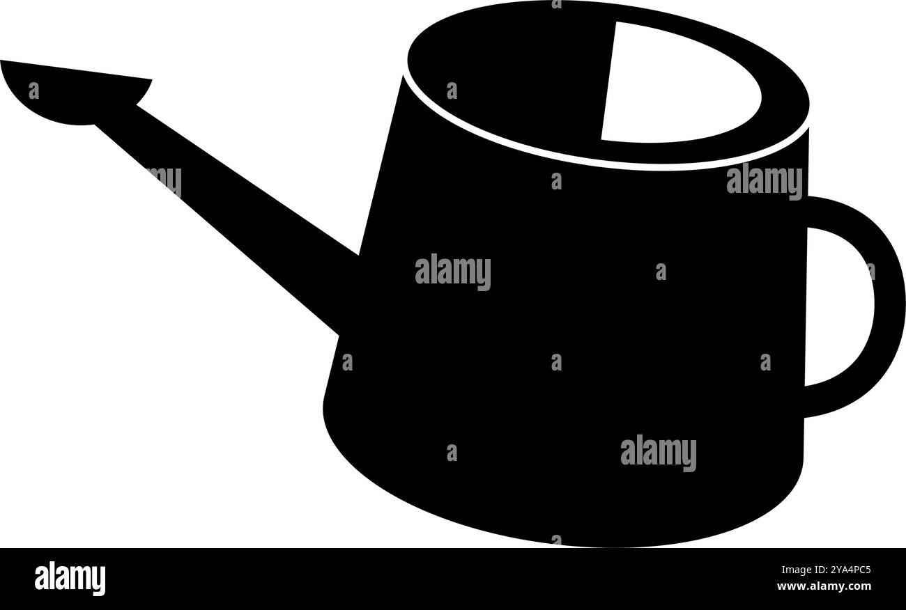 Silhouette der Gießkanne. Editierbarer Vektor. Stock Vektor