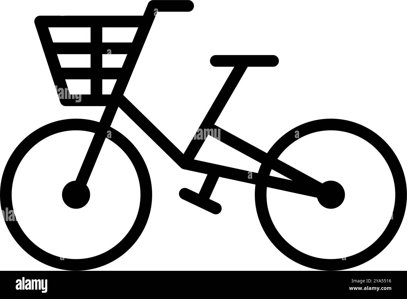 Einfaches Basket City Bike Symbol. Editierbarer Vektor. Stock Vektor