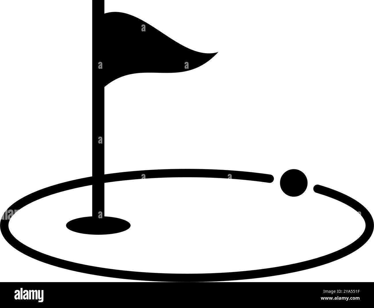 Einfaches Golfplatzsymbol. Editierbarer Vektor. Stock Vektor