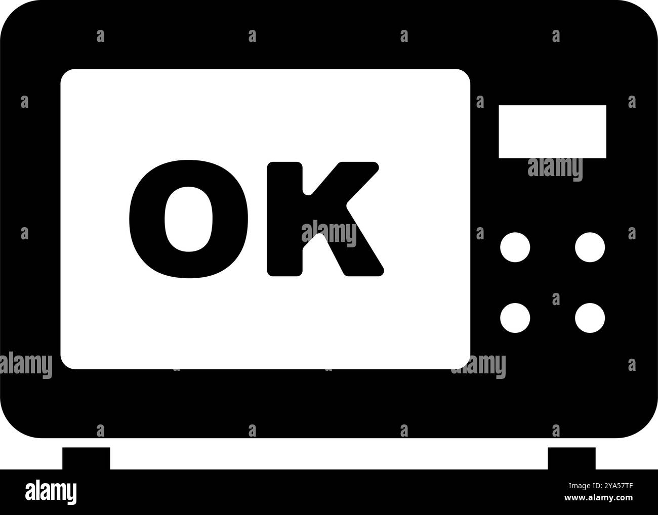 Mikrowellensymbol mit OK-Silhouette. Editierbarer Vektor. Stock Vektor