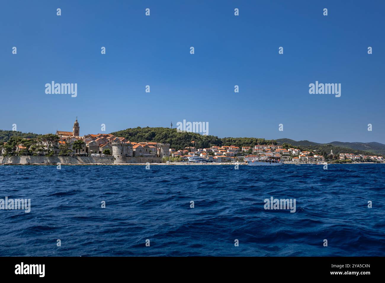 Die Altstadt auf der Insel Korcula, der Stadt, in der der berühmte entdecker Makro Polo geboren wurde und lebte Stockfoto