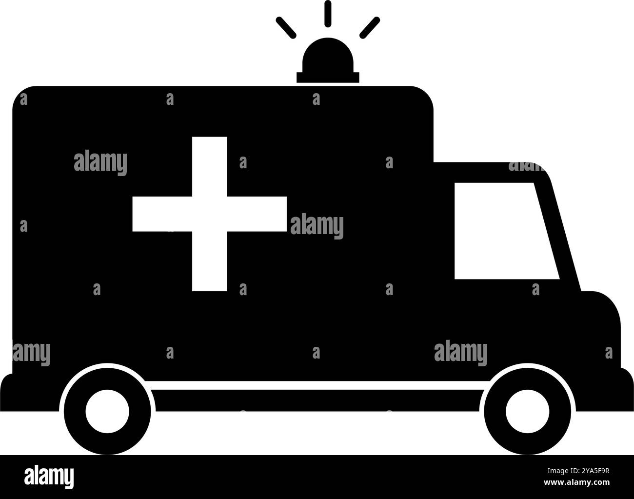 Einfache Silhouette des Krankenwagens. Editierbarer Vektor. Stock Vektor