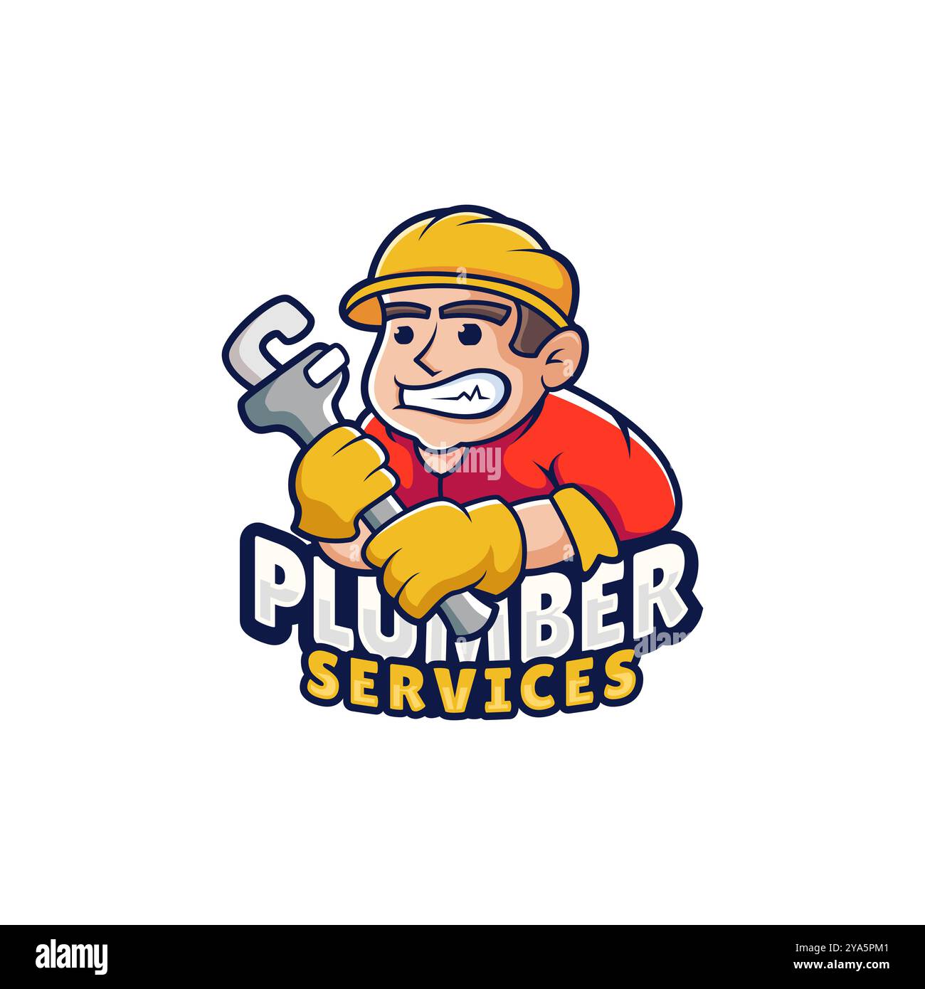 Mascot Klempner Service Logo Moderne Vektor Design Vorlage Stock Vektor
