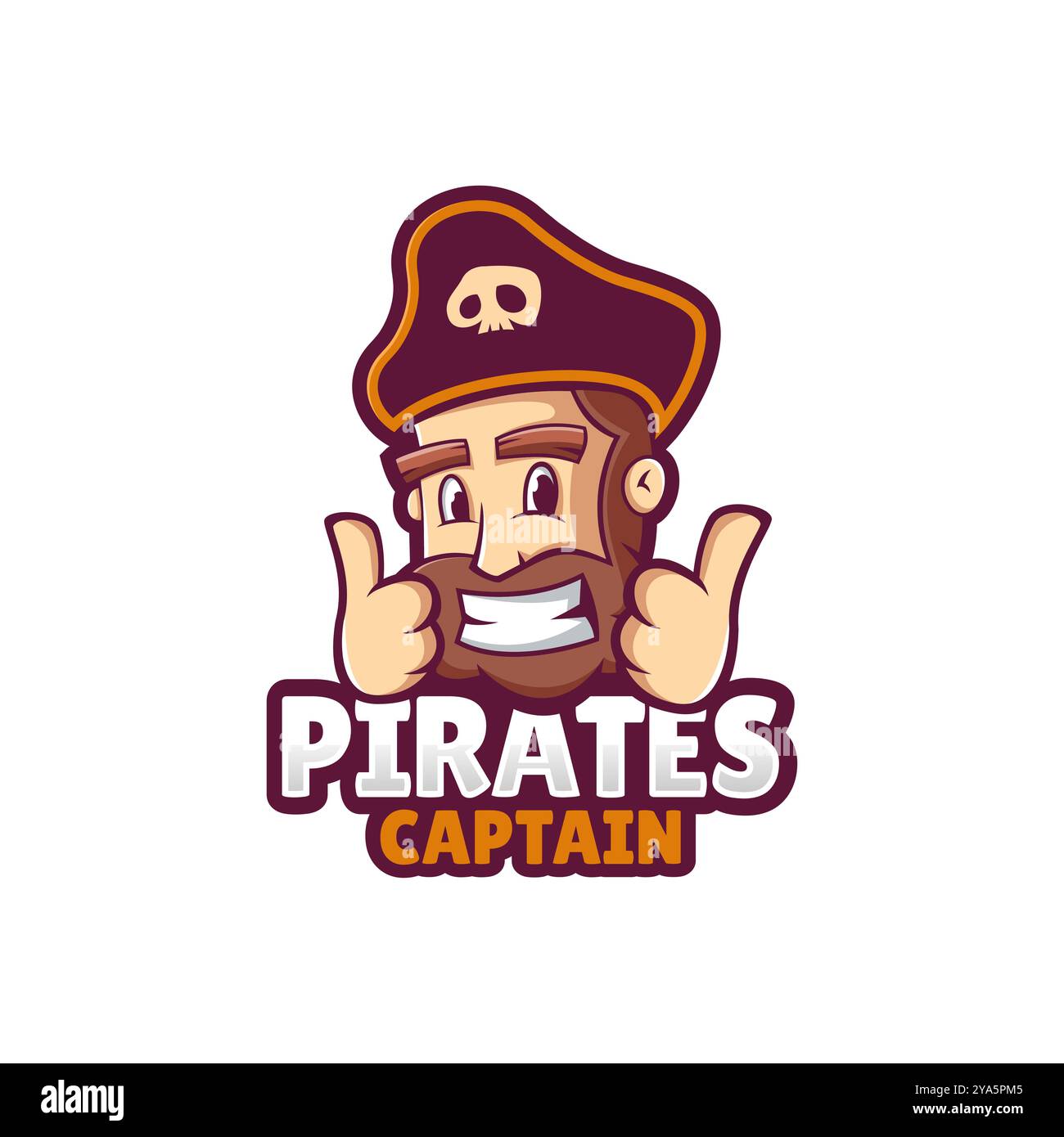 Maskottchen Pirate Captain Logo Moderne Vektor Design Vorlage Stock Vektor
