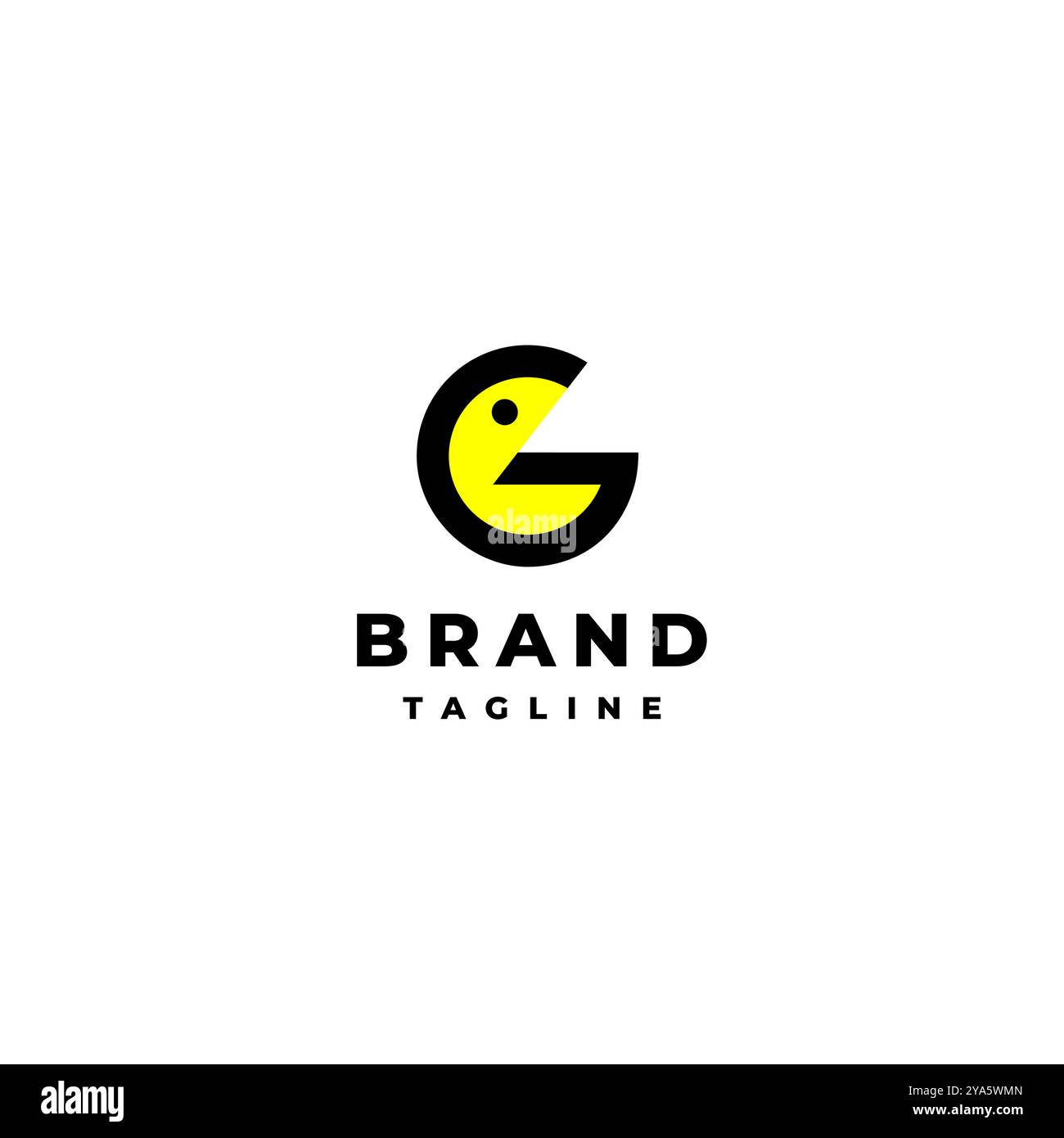 Lustiges Design mit dem ersten Buchstaben G Emoticon. Niedliches Emoticon im G-Logo-Design. Stock Vektor