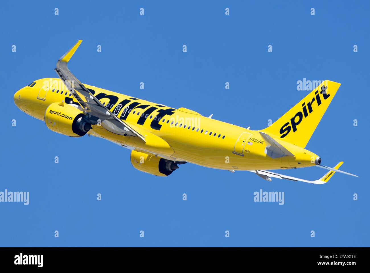 N950NK Spirit Airlines Airbus A320-271N mit Abflug Los Angeles International (LAX/KLAX) Stockfoto