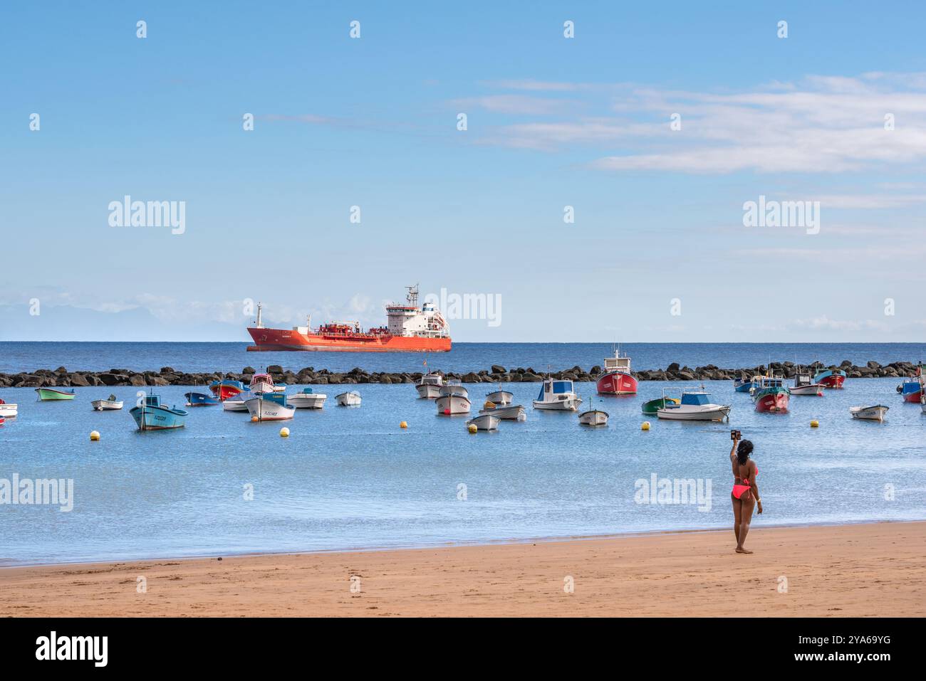 Playa De Las Teresitas Public Beach, Teneriffa, Kanarische Inseln, Spanien, Europa Stockfoto