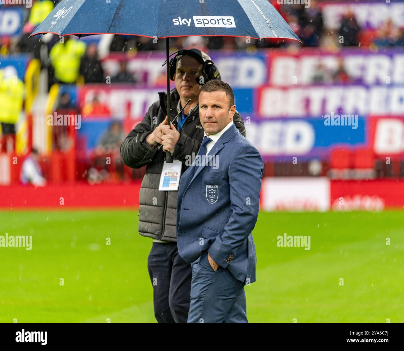 Manchester, Großbritannien. Oktober 2024. Betfred Superleague Grand Final: Hull Kingston Rovers gegen Wigan Warriors. Hull KR Head Coach Willie Peters. Credit Paul Whitehurst/PBW Media/Alamy Live News Stockfoto