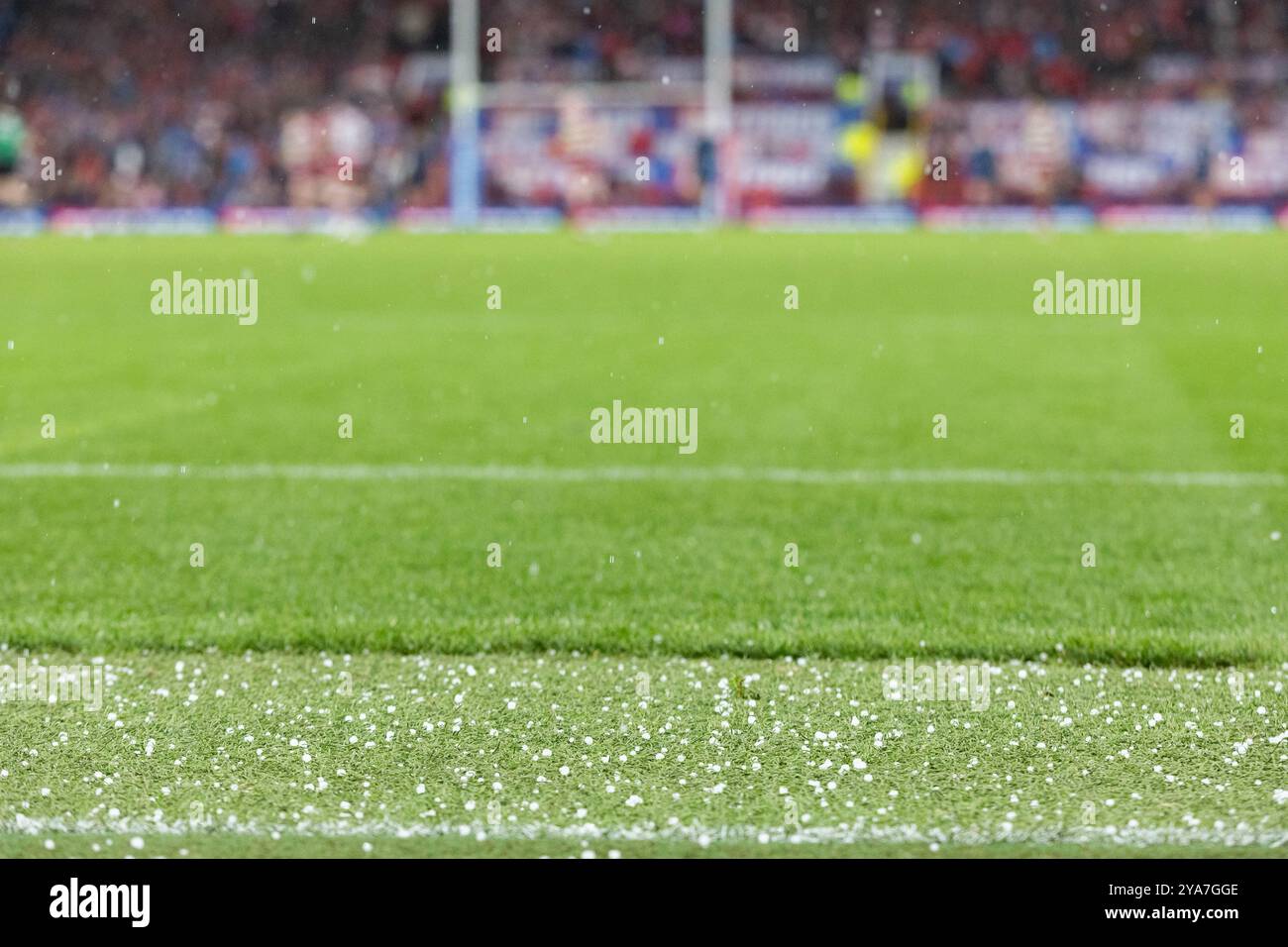 Hagelsteine in Old Trafford während des Super League Grand Final Stockfoto