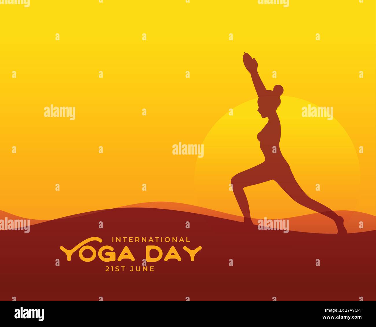 Internationaler Yoga-Tag Hintergrund feiern Fitness und Wellness Vektor Stock Vektor