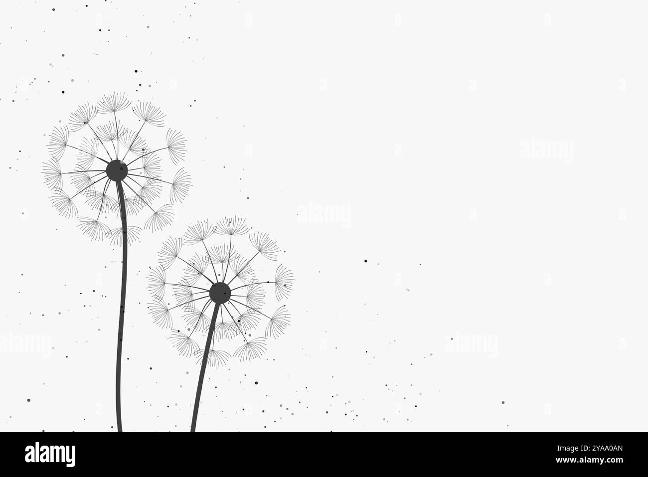 Frühlingszeit Löwenzahn Blumensamen auf weißem Hintergrund Stock Vektor