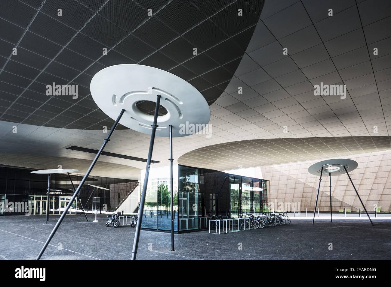 Moderne Architektur, Universität Luxemburg, auf dem Gelände eines ehemaligen Stahlwerks, Belval, Esch-sur-Alzette, Luxemburg, Europa Stockfoto