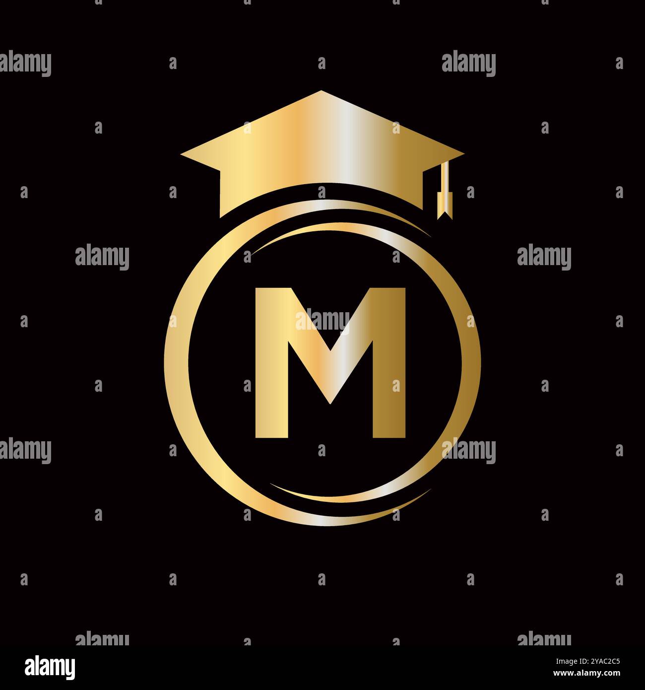 Letter M Education Logo-Vorlage. Bildungs-Logotypkonzept mit Alphabet W-Vektorelement Stock Vektor