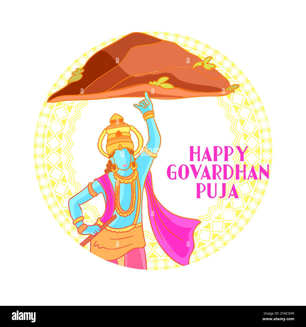 Schöner Govardhan Puja-Feiertag Hintergrund für hinduistische Traditionen Vektor Stock Vektor