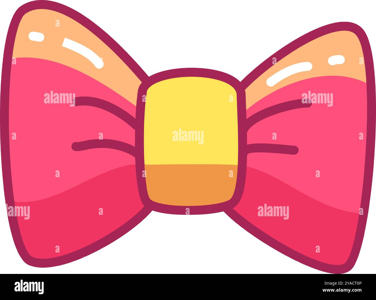 Das leuchtende rosa und gelbe Fliegenmuster mit glänzender Oberfläche macht es zur idealen Wahl für festliche Anlässe, Partys oder modische Statements Stock Vektor