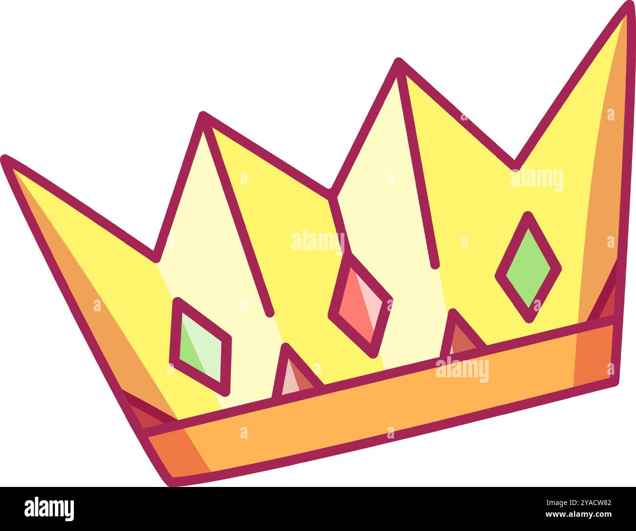 Diese lebendige Cartoonkrone zeigt verspielte Designelemente mit geometrischen Formen und hellen Farben, die für Veranstaltungen oder Themen für Kinder geeignet sind Stock Vektor