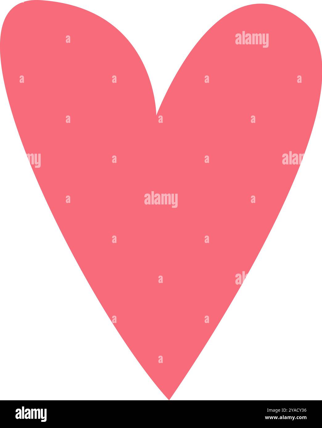 Das Bild zeigt eine kräftige rosafarbene Herzform, die Wärme und Liebe repräsentiert, auf einem makellosen weißen Hintergrund, um die lebendige Farbe zu unterstreichen Stock Vektor
