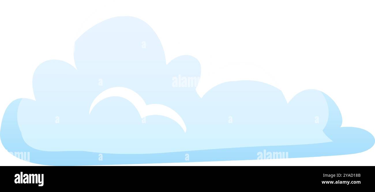 Eine flauschige Wolke gleitet durch einen ruhigen blauen Himmel, fängt das Sonnenlicht ein und verleiht der nachmittäglichen Atmosphäre einen Hauch von Schönheit Stock Vektor