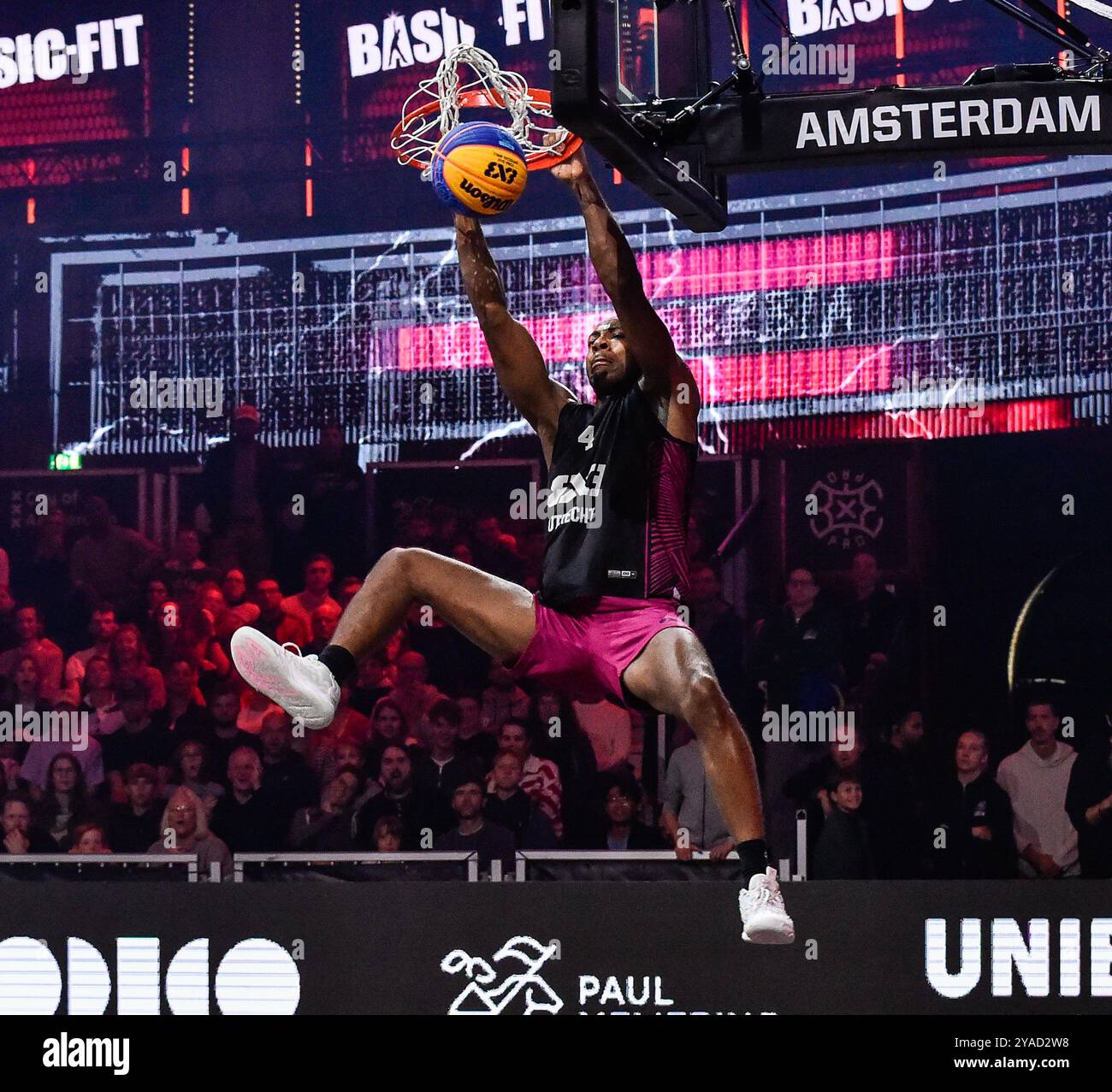 , - 13. OKTOBER: Nesta Agasi - Utrecht beim Spiel der FIBA 3x3 World Tour Amsterdam 2024 zwischen Liman und Utrecht am 13. Oktober 2024 in Gasthouder in Amsterdam, Niederlande. (Foto: Edwin J.H. de Vries/Orange Pictures) Credit: Orange Pics BV/Alamy Live News Stockfoto