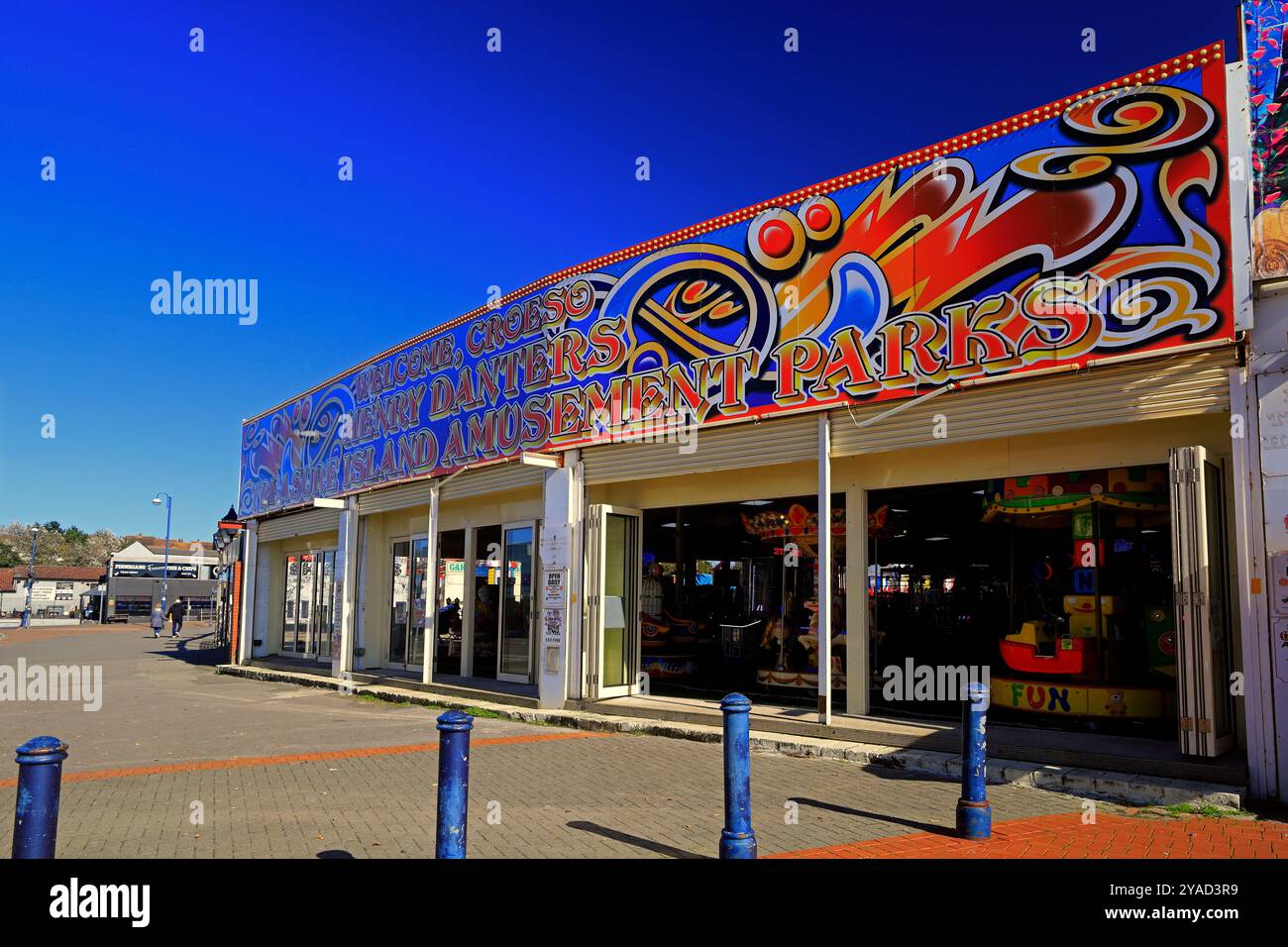 Henry Danter's Treasure Island Amusement Parks Arcade in Barry Island, Südwales, Großbritannien. Vom Oktober 2024. Stockfoto