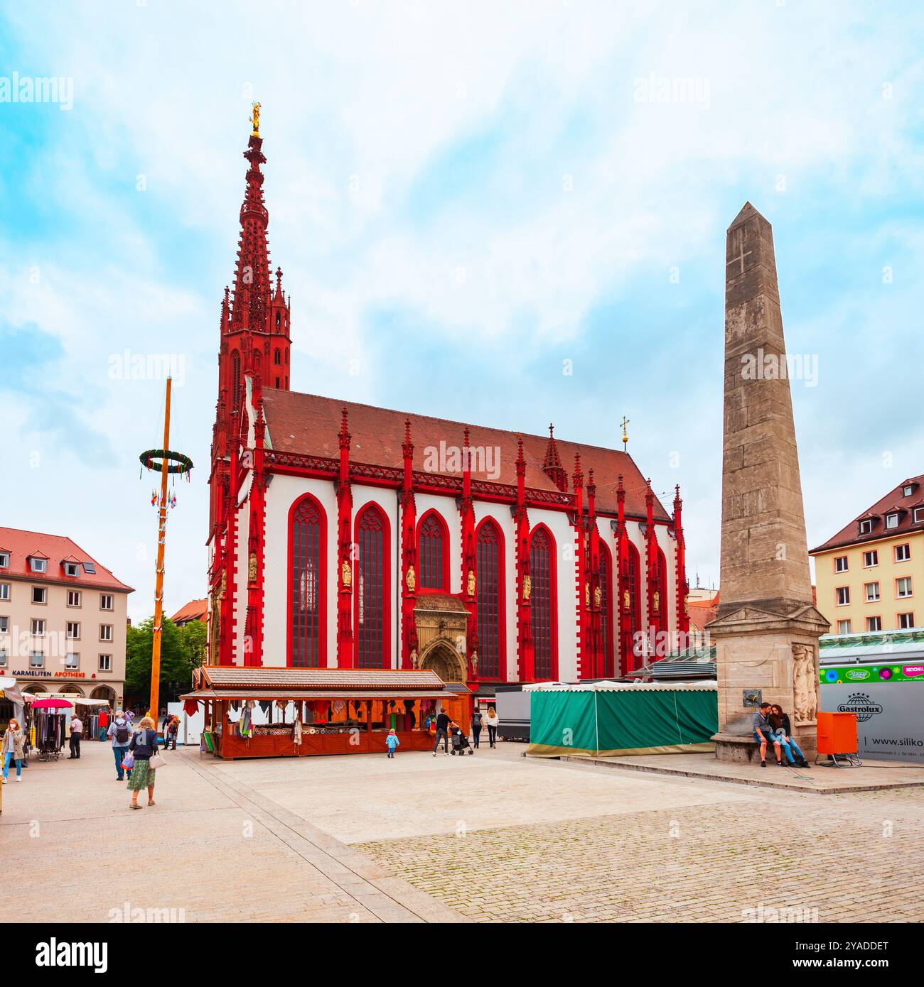Würzburg - 11. Juli 2021: Marikapelle oder St. Mary Kirche. Marikapelle befindet sich in der Würzburger Altstadt in Bayern. Stockfoto