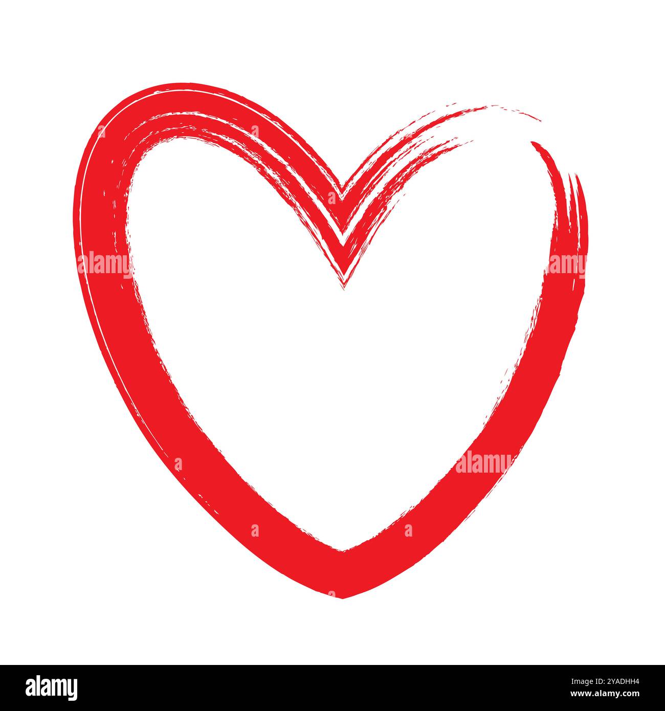 Die rote Umrandung des Herzens auf weißem Hintergrund. Das Konzept des Valentinstag. Stock Vektor