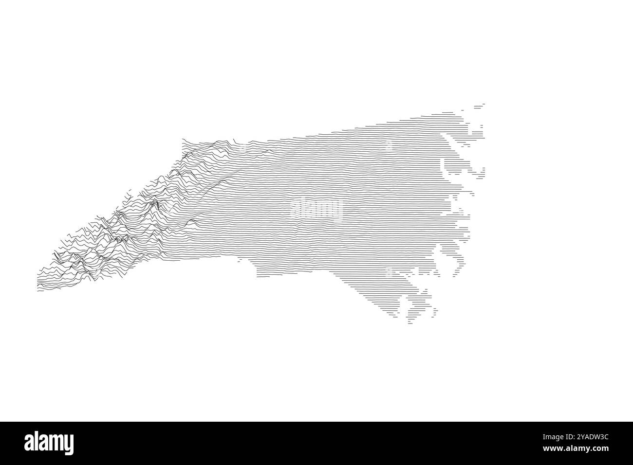 North Carolina Ridgeline Karte mit abwechslungsreicher Topographie von Küstenebenen bis zu den Appalachen Stock Vektor