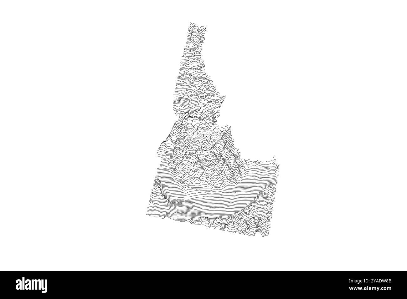 Karte der Ridgeline von Idaho, die eine abwechslungsreiche Topographie von der Snake River Plain bis zu den Rocky Mountains zeigt Stock Vektor Karte der Ridgeline von Idaho, die eine abwechslungsreiche Topographie von der Snake River Plain bis zu den Rocky Mountains zeigt Stock Vektor