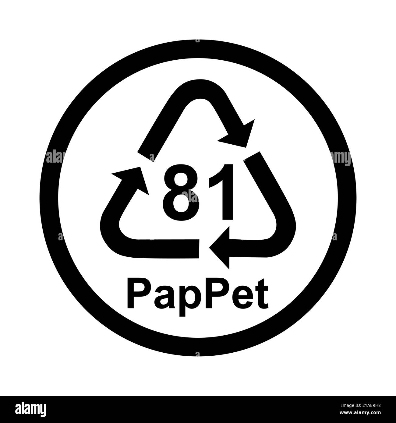 Composite-Symbol, Ökologie Recycling-Zeichen isoliert auf weißem Hintergrund. Symbol für Verpackungsabfall . Stock Vektor