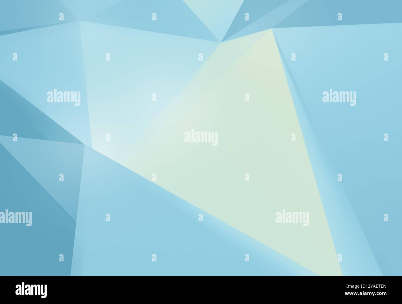 Hellblauer und hellgrüner abstrakter geometrischer Dreieckshintergrund. Hochauflösender dreieckiger Hintergrund im Vollformat mit Kopierraum. Stockfoto