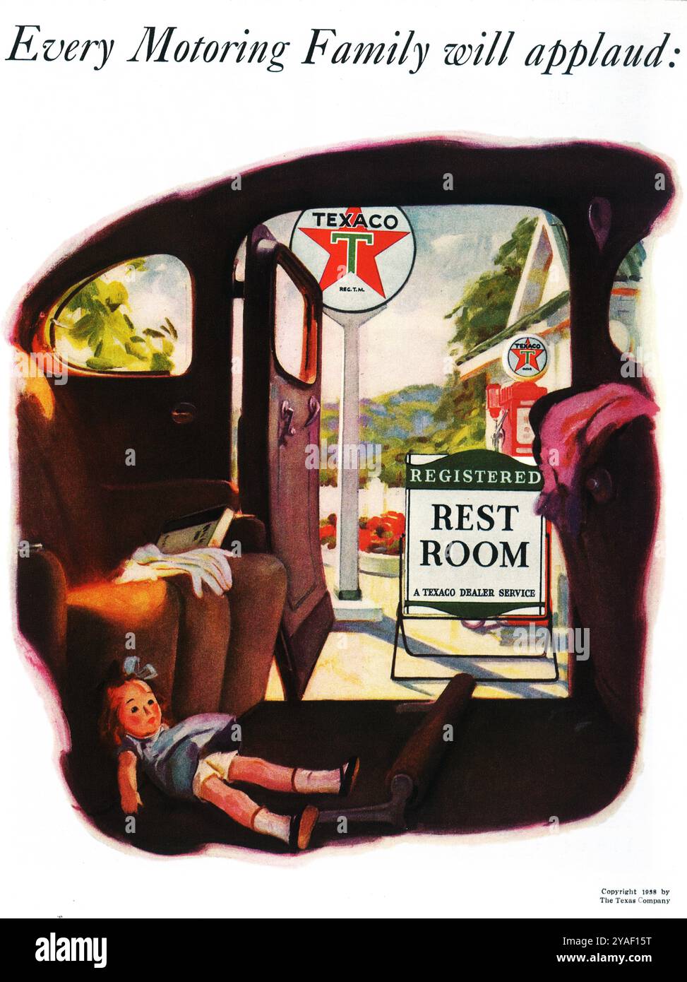 1938 Texaco Tankstellen Anzeige Stockfoto