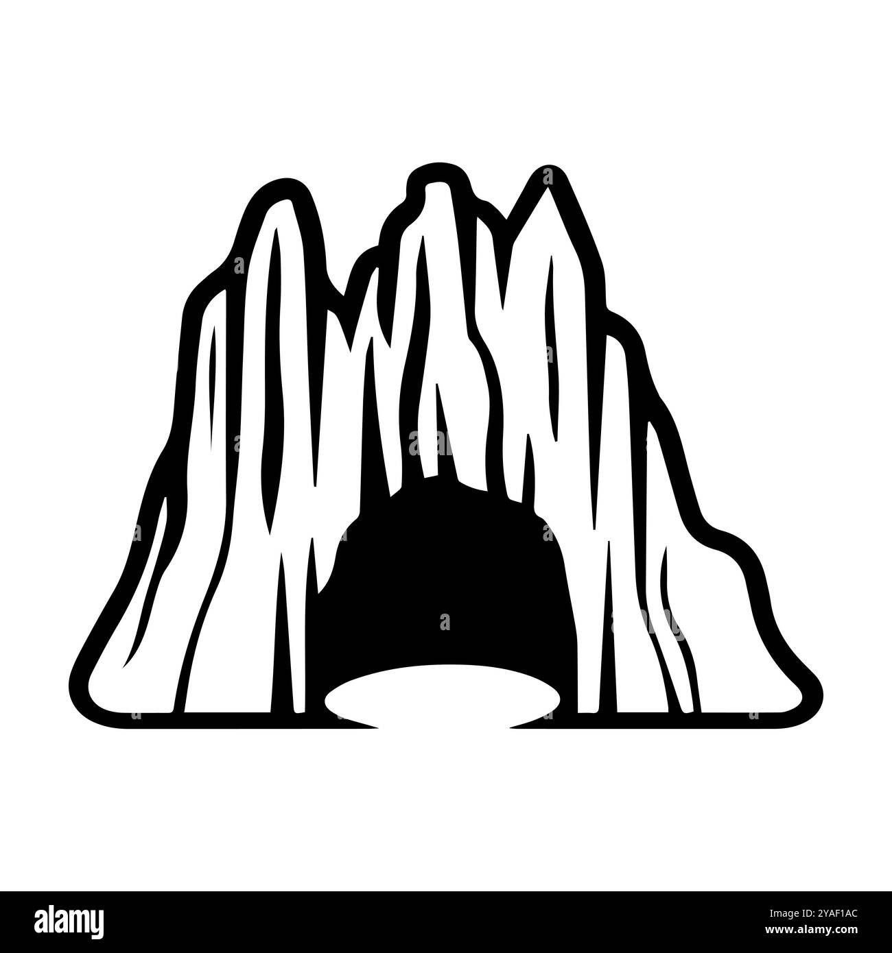 Höhlensymbol oder modernes Liniensymbol. Vektorgrafik und Ikonendesign mit auffälligen Konturen. Schwarz-weiß Pixel Perfect minimalistisches Symbol isoliert weiß b Stock Vektor