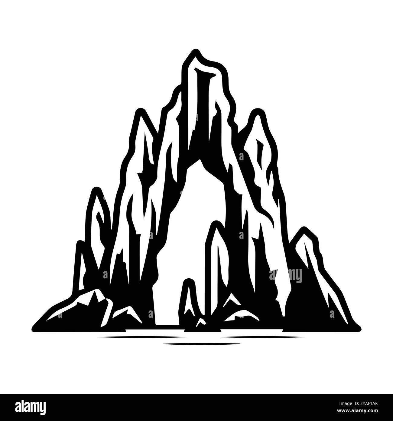 Höhlensymbol oder modernes Liniensymbol. Vektorgrafik und Ikonendesign mit auffälligen Konturen. Schwarz-weiß Pixel Perfect minimalistisches Symbol isoliert weiß b Stock Vektor