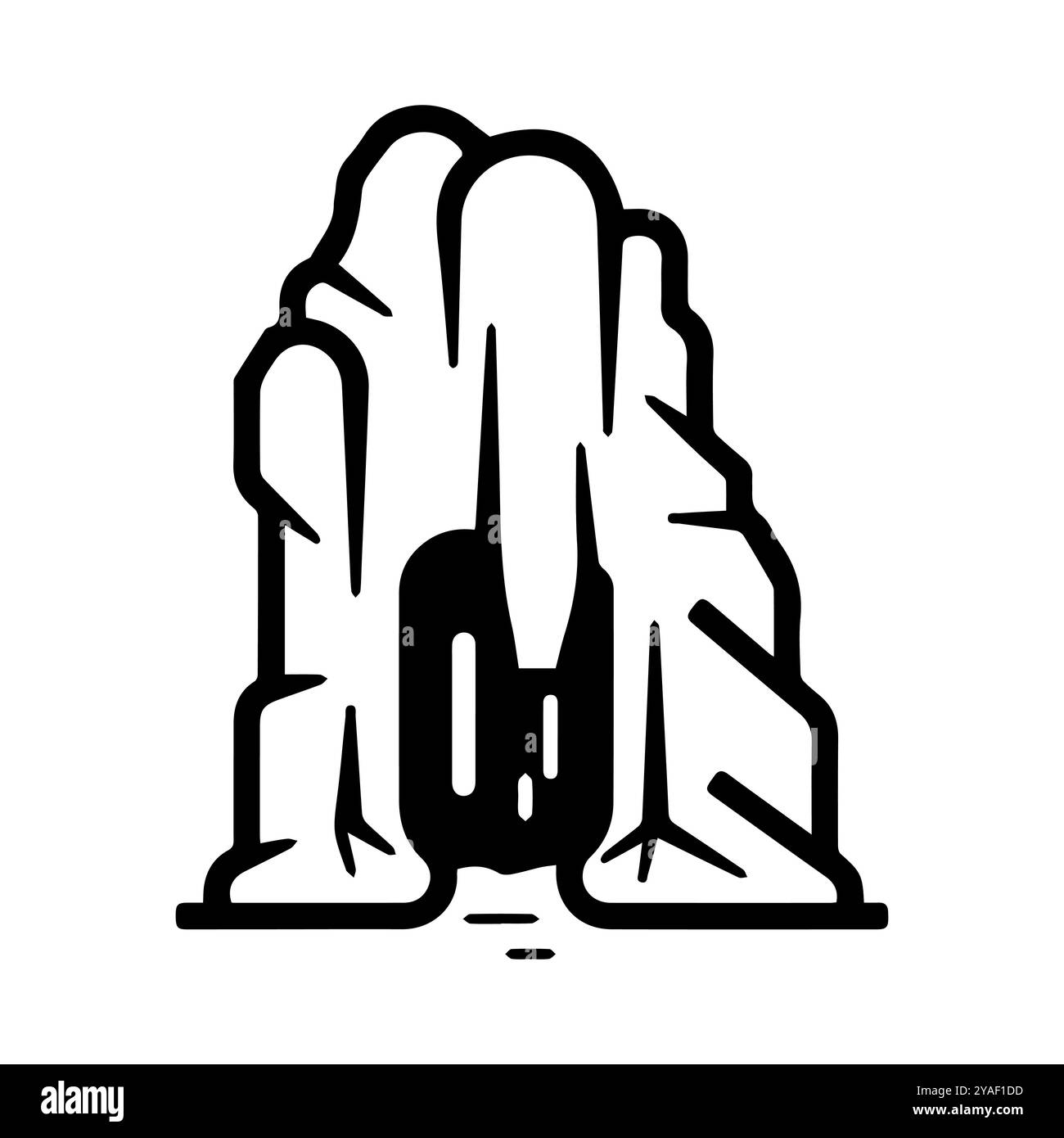 Höhlensymbol oder modernes Liniensymbol. Vektorgrafik und Ikonendesign mit auffälligen Konturen. Schwarz-weiß Pixel Perfect minimalistisches Symbol isoliert weiß b Stock Vektor