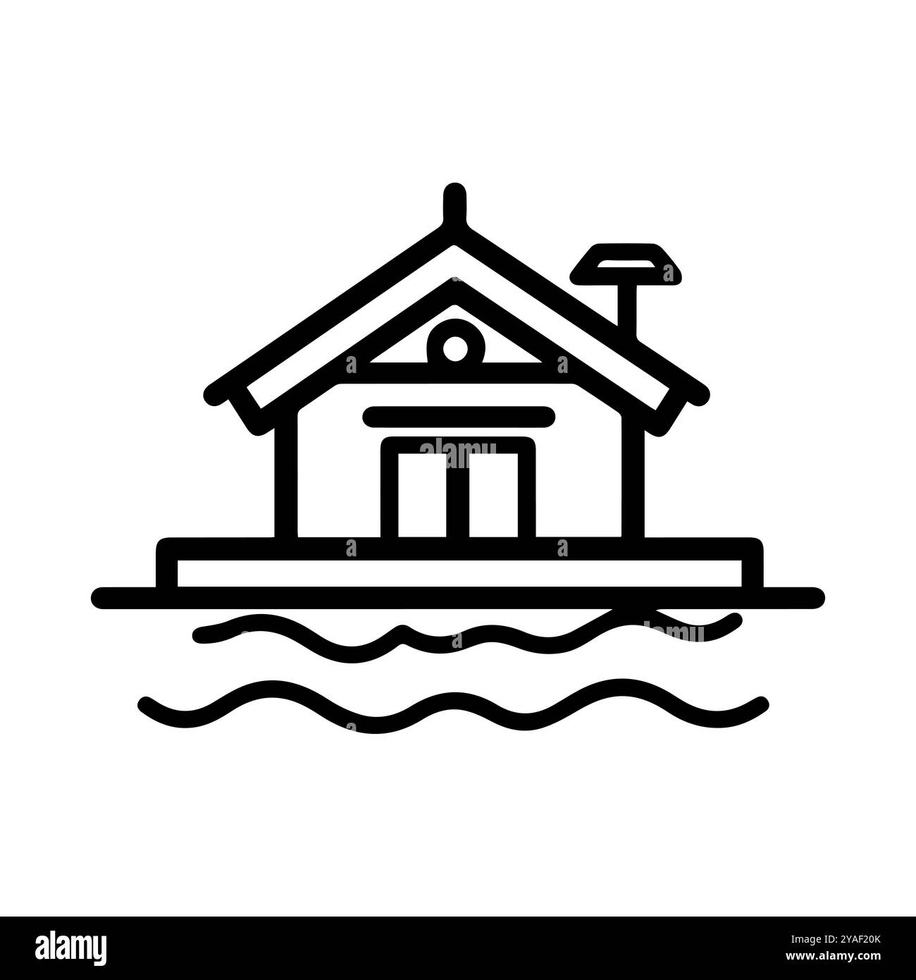 Symbol für Badehaus oder moderne Linie. Vektorgrafik und Ikonendesign mit auffälligen Konturen. Schwarz-weiß Pixel Perfect minimalistisches Symbol isoliert wh Stock Vektor