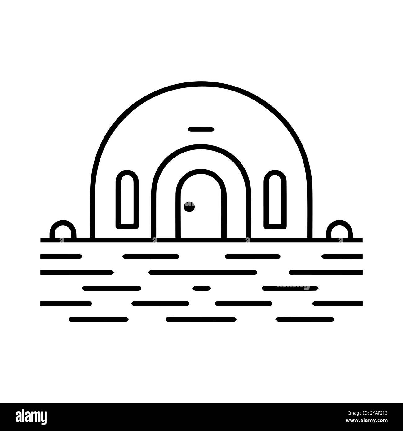 Symbol für Badehaus oder moderne Linie. Vektorgrafik und Ikonendesign mit auffälligen Konturen. Schwarz-weiß Pixel Perfect minimalistisches Symbol isoliert wh Stock Vektor