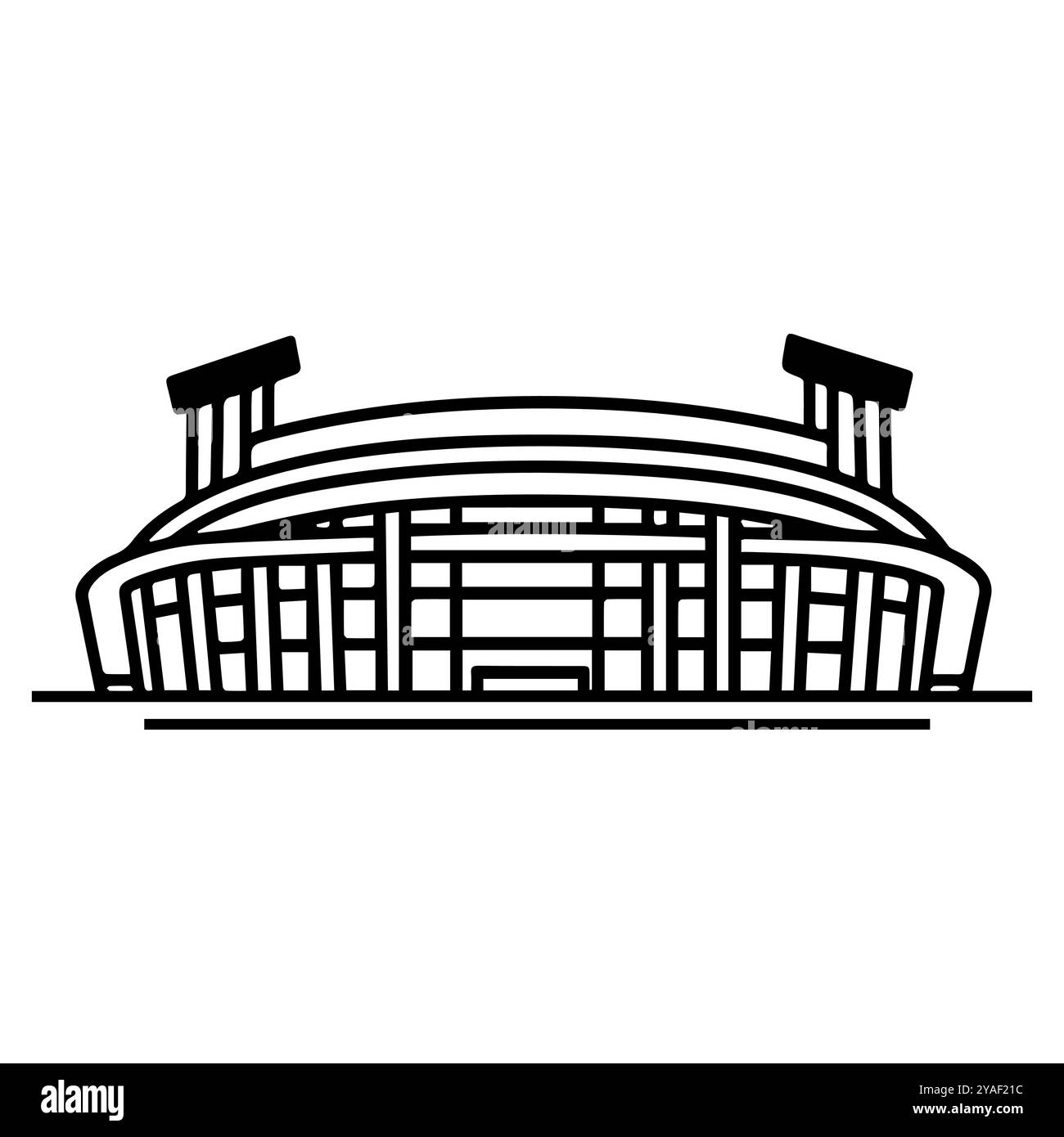 stadionsymbol oder modernes Liniensymbol. Vektorgrafik und Ikonendesign mit auffälligen Konturen. Schwarz-weiß Pixel Perfect minimalistisches Symbol isoliert weiß Stock Vektor stadionsymbol oder modernes Liniensymbol. Vektorgrafik und Ikonendesign mit auffälligen Konturen. Schwarz-weiß Pixel Perfect minimalistisches Symbol isoliert weiß Stock Vektor