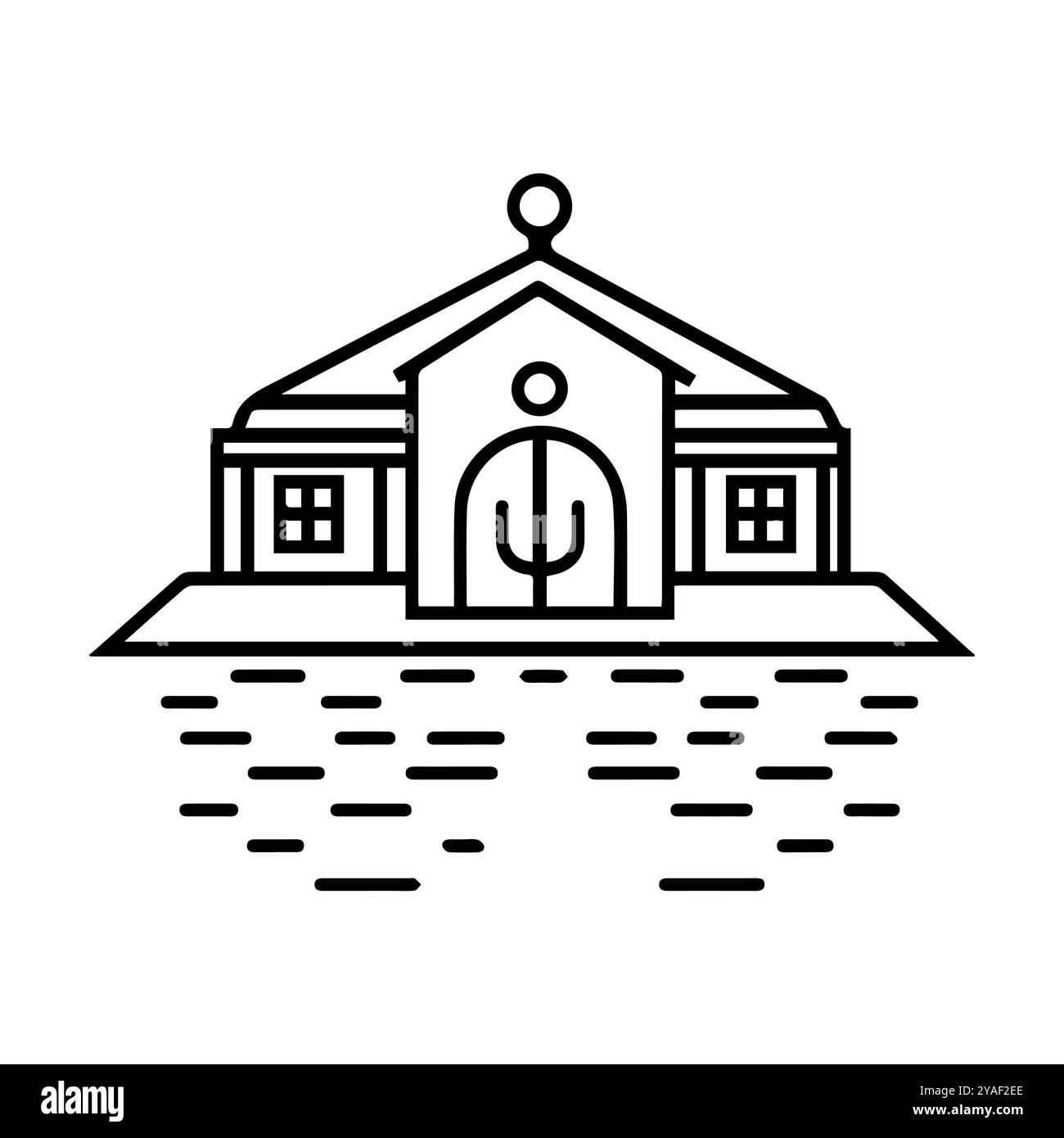 Symbol für Badehaus oder moderne Linie. Vektorgrafik und Ikonendesign mit auffälligen Konturen. Schwarz-weiß Pixel Perfect minimalistisches Symbol isoliert wh Stock Vektor