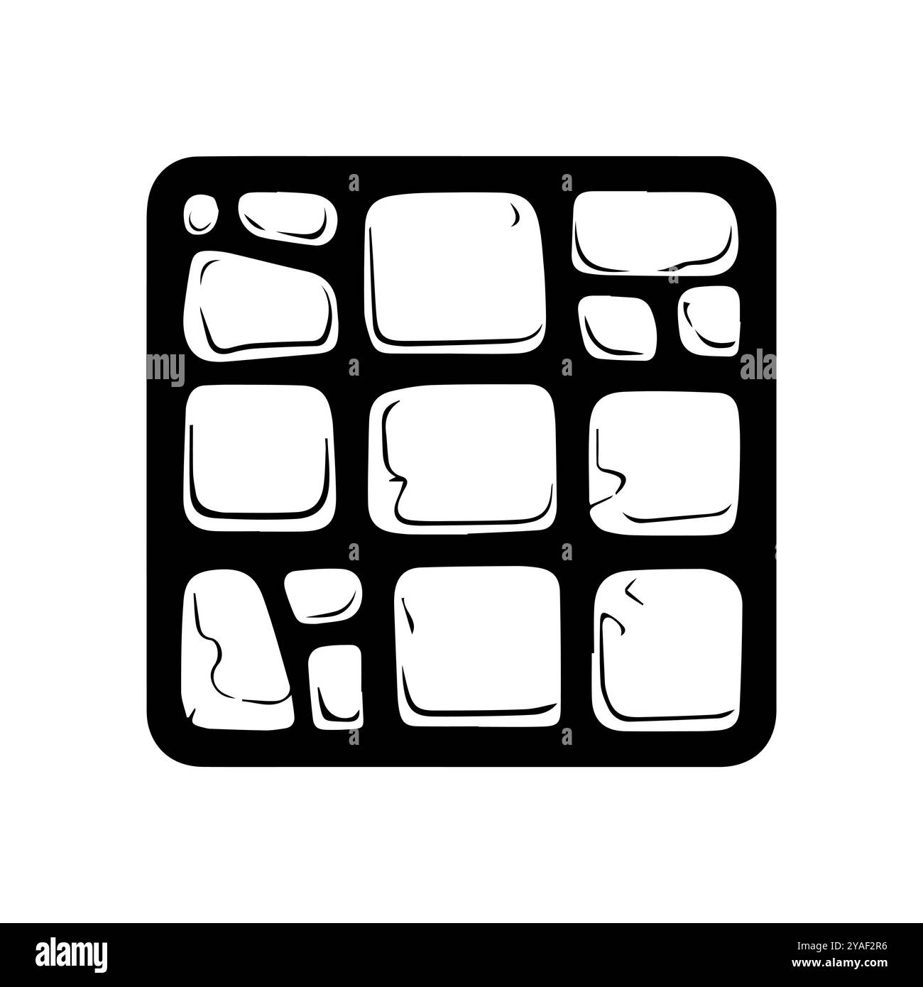 Kachel-Symbol oder modernes Liniensymbol. Vektorgrafik und Ikonendesign mit auffälligen Konturen. Schwarz-weiß Pixel Perfect minimalistisches Symbol isoliert weiß b Stock Vektor