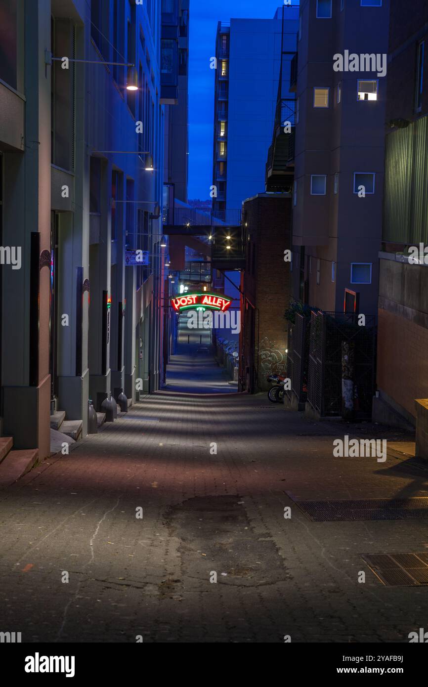 Post Alley hinter dem Pike Place Market in Seattle, Washington, USA Stockfoto