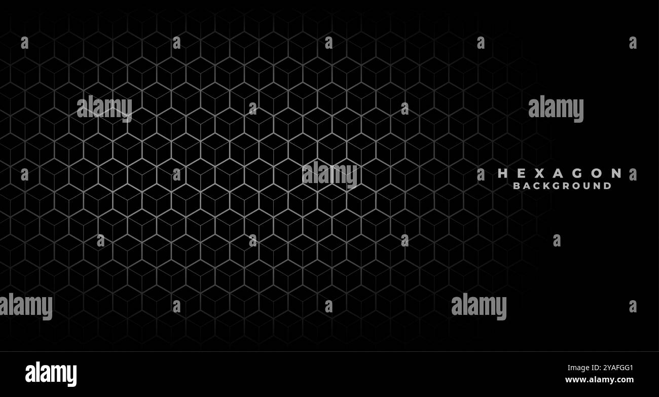 Geometrisches sechseckiges Strukturmuster im 3D-Stil dunkler Hintergrundvektor Stock Vektor