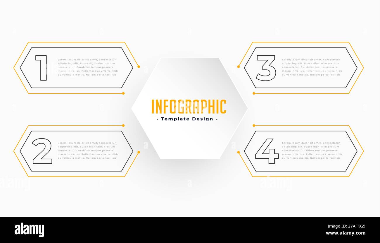 4-stufige Infografik-Sequenz-Timeline-Vorlage im geometrischen Stilvektor Stock Vektor