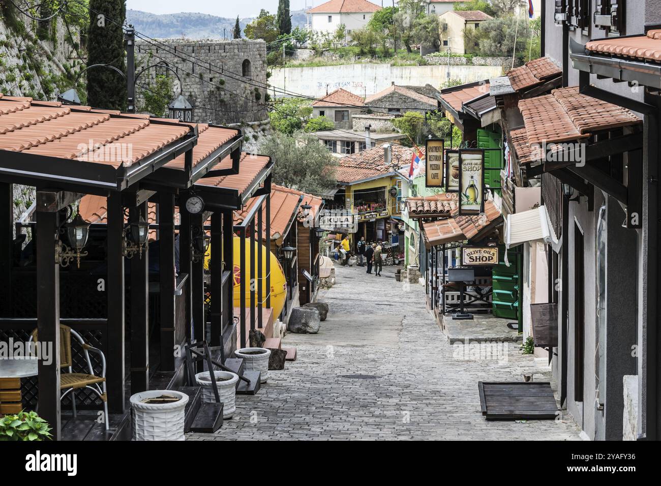 Altes steiles Tal im Dorf Bar, Montenegro, Europa Stockfoto