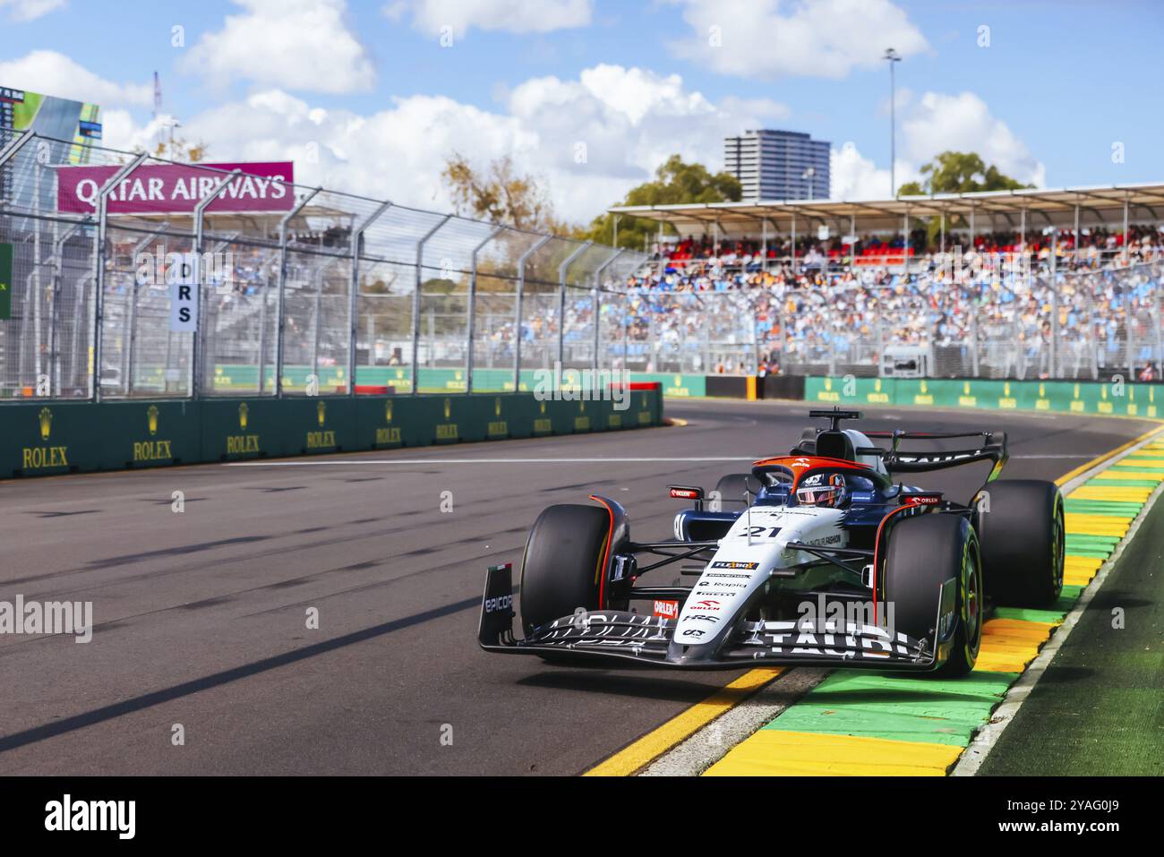 MELBOURNE, AUSTRALIEN, MÄRZ 31: Nyck de Vries aus den Niederlanden fährt die Scuderia AlphaTauri AT04 während des Großen Preises von Australien 2023 in Alber Stockfoto