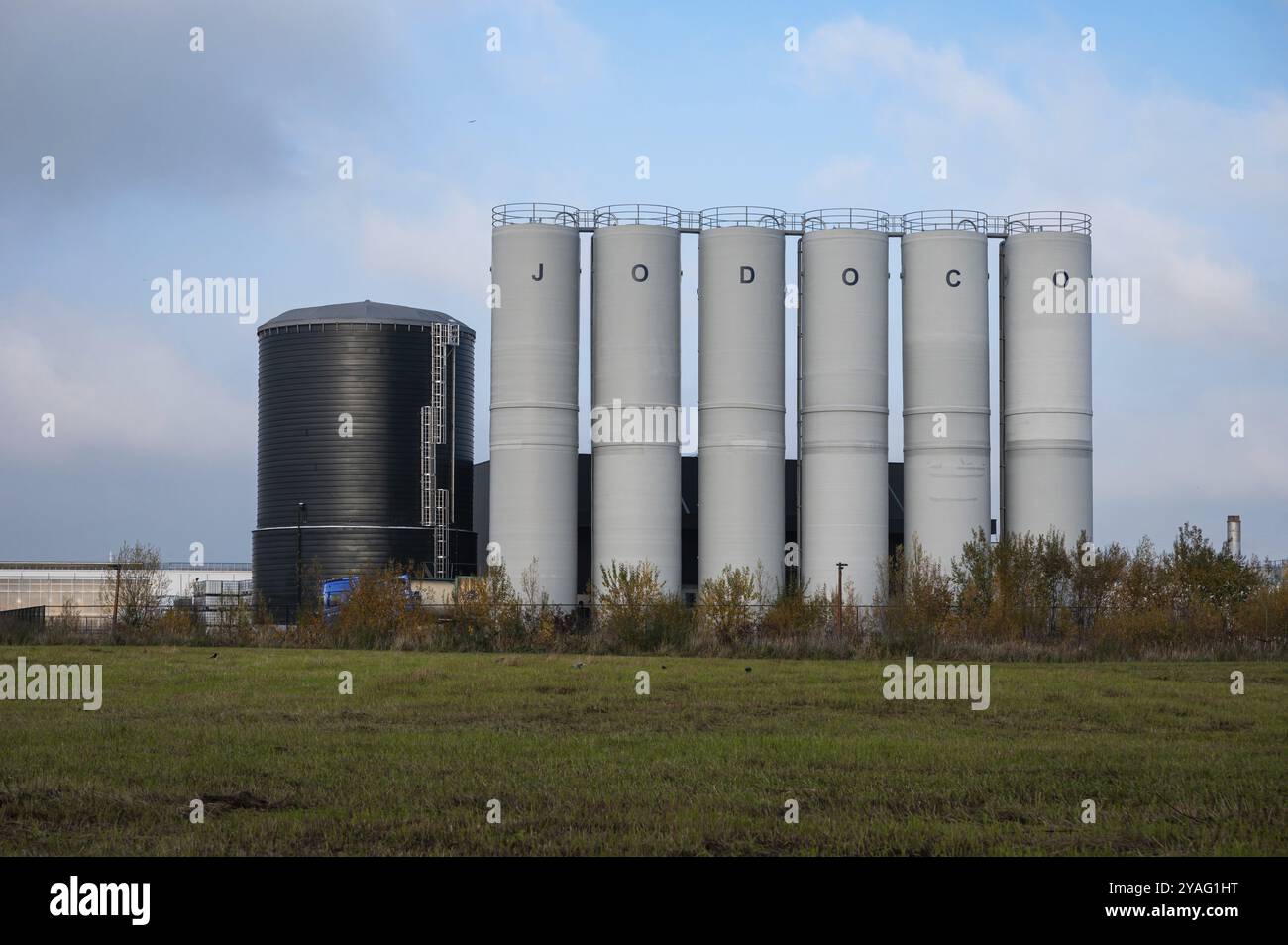 Tienen, Flämisch Brabant, Belgien, 11 11 2022, Lagerung von Rinderfutter in Industriesilo der Firma Jodoco, Europa Stockfoto