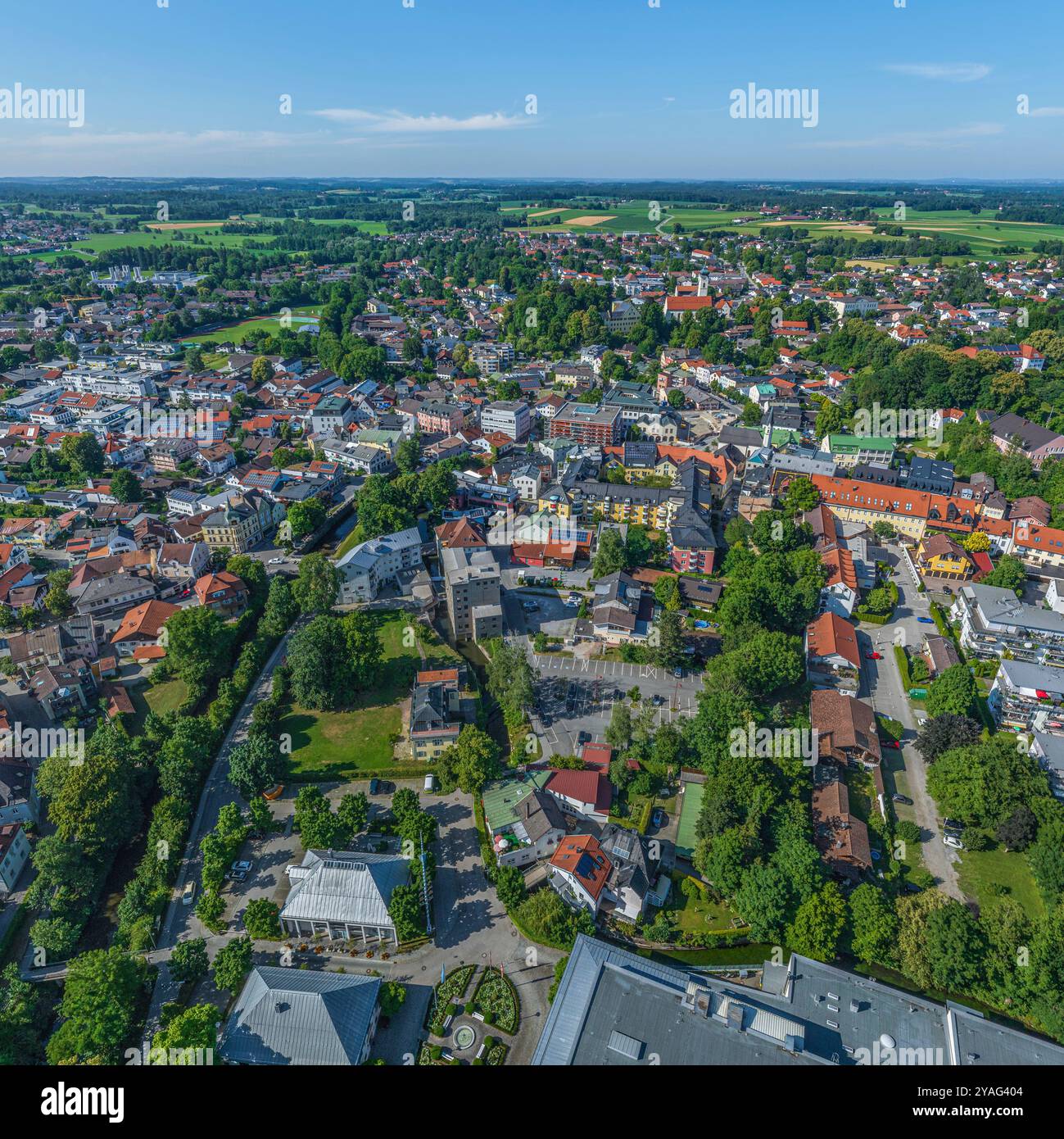 Die Kurstadt Bad Aibling in Oberbayern von oben Stockfoto