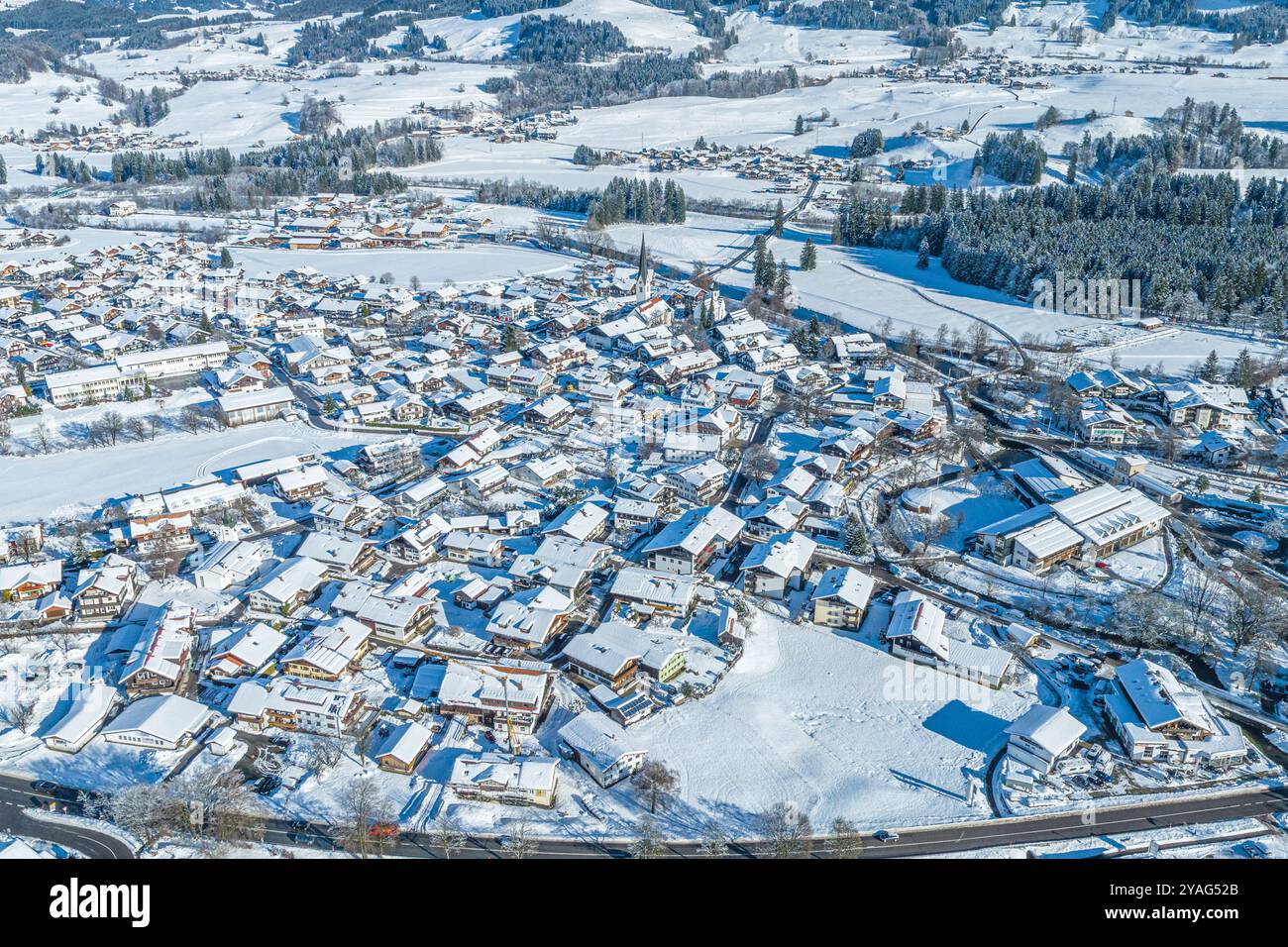 Wunderschöner Winter im Oberallgäu rund um das Kurdorf Fischen im Illertal Stockfoto