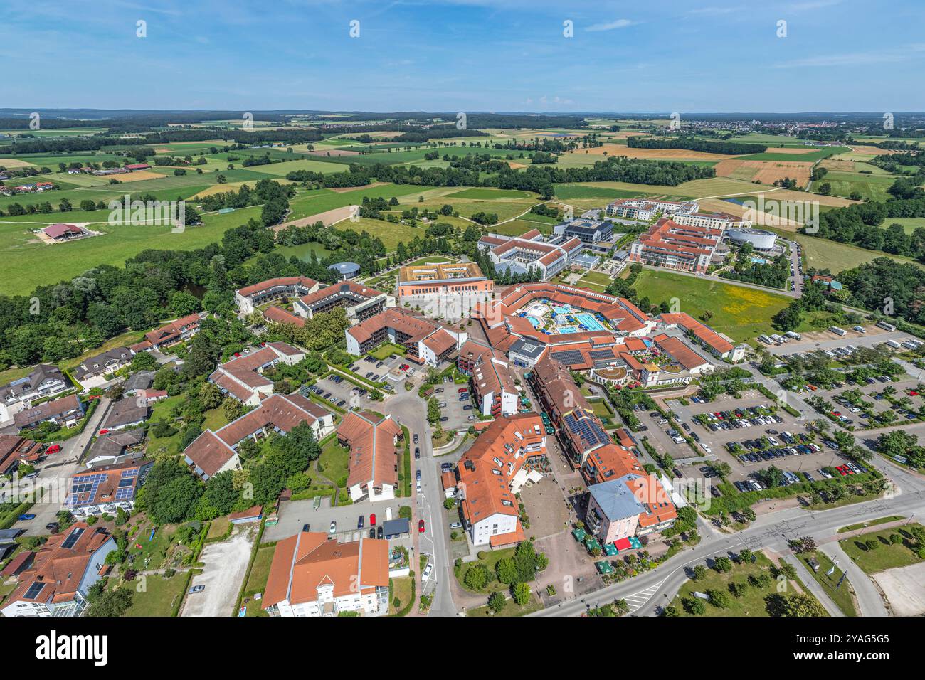 Der Kurort Bad Gögging bei Neustadt an der Donau von oben Stockfoto